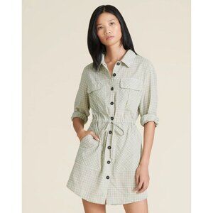 Veronica Beard Women Alyse Plaid Check Long Sleeve Cotton Shirt Dress Small